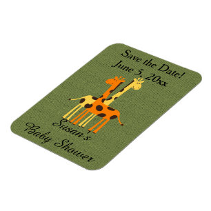 Baby shower de girafe Magnet Réservez la date