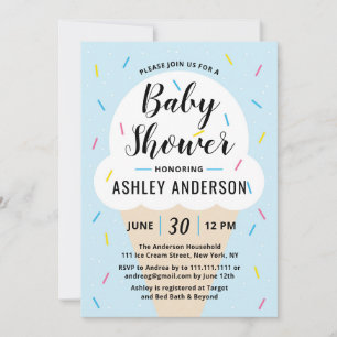Baby shower de glace bleu garçon Invitation