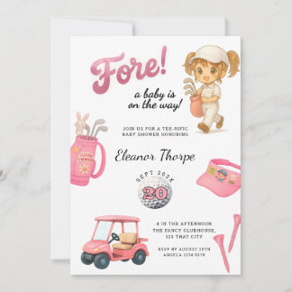 Baby shower de golf rose Invitation Rose