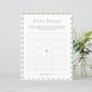 baby shower de golf vert sauge jeu de bingo