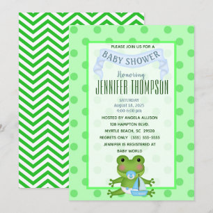 Baby shower de grenouille de voilier Invitation