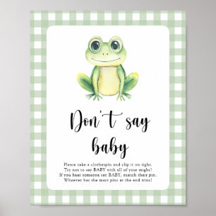 Baby shower de grenouille Ne dites pas Poster bébé