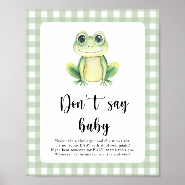 Baby shower de grenouille Ne dites pas Poster bébé (Devant)