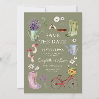 Baby shower De Jardin Enregistrer La Carte Date