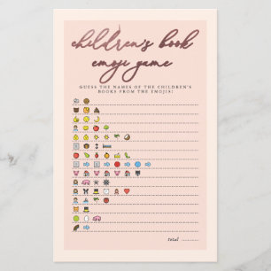 Baby shower de jeu Emoji Rose Blush Gold Typograph