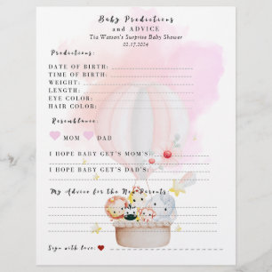 Baby shower de jeu prédiction et conseil pour bébé