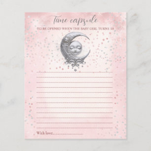 Baby shower de la carte de temps de la lune rose