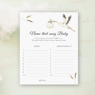 Baby shower de la cigogne Nom de cette chanson jeu