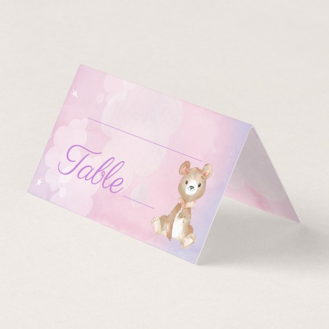 Baby shower de la fille de l'ours pourpre Numéro d (Front)