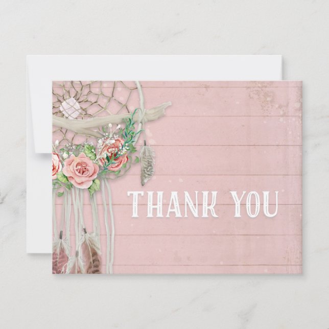 Baby shower de la fille Merci de la marque BOHO Dr (Devant)