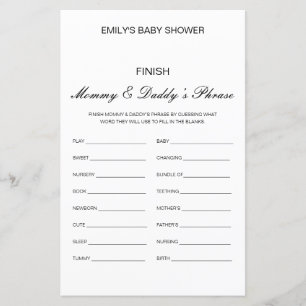 Baby shower de la phrase de papa et maman