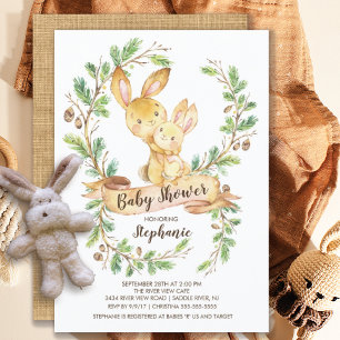 Baby shower de lapin de bois doux Invitation