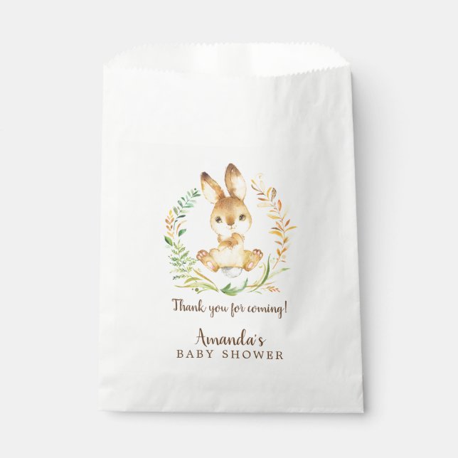 Baby shower de lapin doux Favoriser les sacs (Devant)