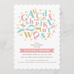 Baby shower de lettres alphabétiques Invitation