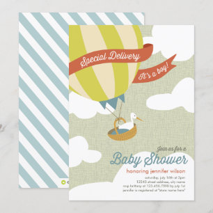 Baby shower de livraison spécial Invitation - Garç