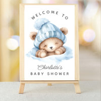 Baby shower de l'ours de bascule Affiche de bienve