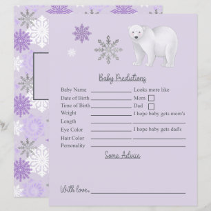 Baby shower de l'ours polaire pourpre Prédictions