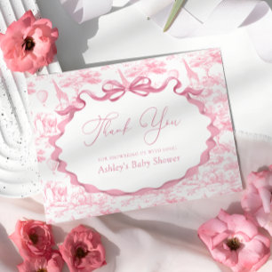 Baby shower de Merci Animaux de Toile rose