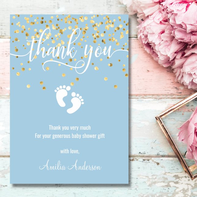 Baby shower de MERCI bleu or personnalisé GARY (Créateur téléchargé)