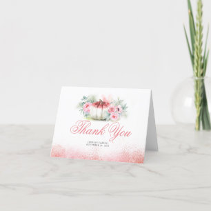 Baby shower de Merci de Citrouille d'or rose