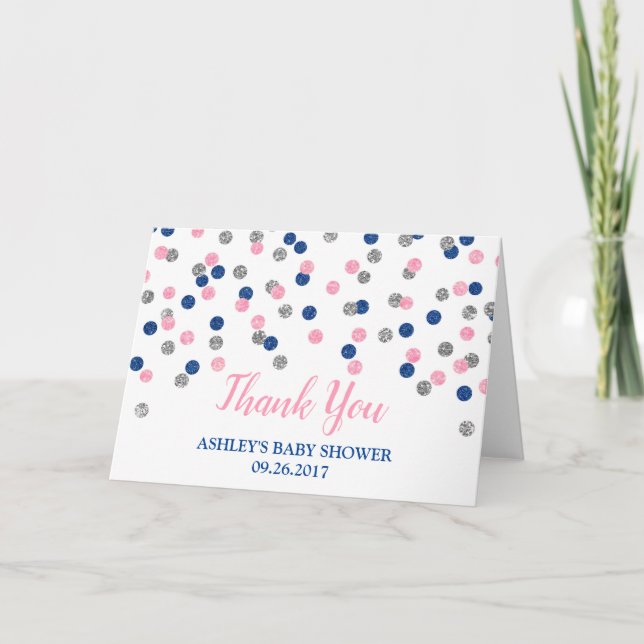 Baby shower de Merci de la révélation de genre ros (Devant)