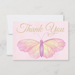 Baby shower de Merci de papillon violet et rose