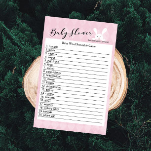Baby shower de mot de lapin rose Jeu de recherche