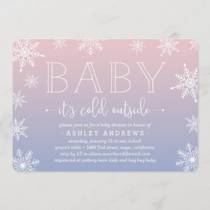 Baby shower de neige en hiver Invitation   Brouill
