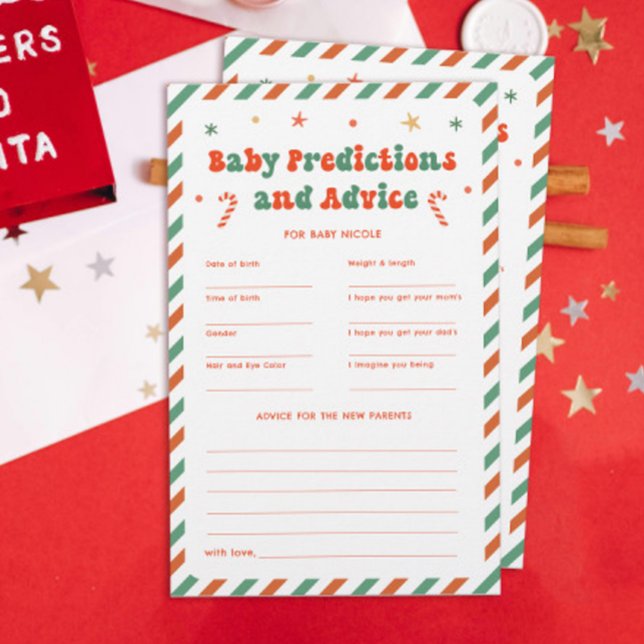 Baby shower de Noël Baby Predictions jeu de consei (Créateur téléchargé)