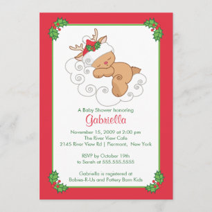 Baby shower de Noël doux Invitation Baby Deer
