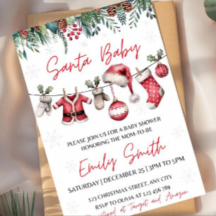 Baby shower de Noël Invitation Set Modèle Sant