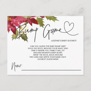 Baby shower de Noël Jeu Bébé Bump Guess Cartes