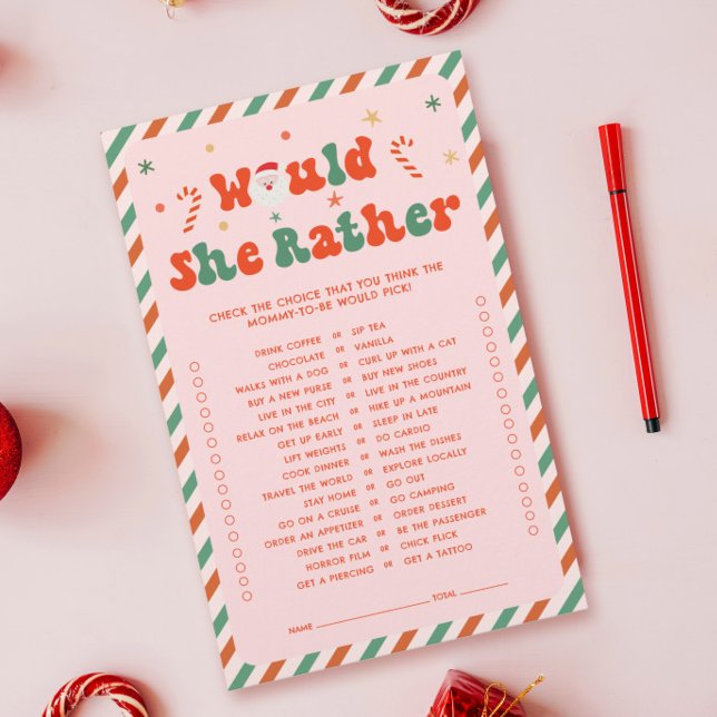 Baby shower De Noël Rose, Elle Préférerait Jouer (Créateur téléchargé)