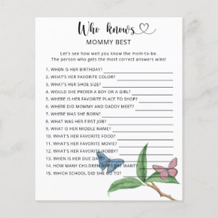 Baby shower de papillons, qui connaît maman mieux