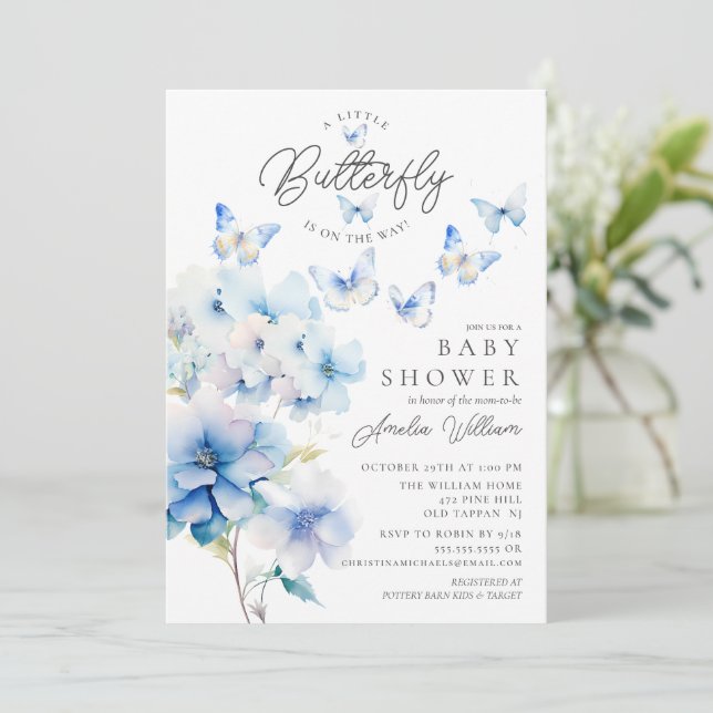 Baby shower de papillons Whimsical Invitation (Debout devant)