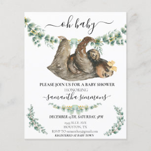 Baby Shower de Paresseux Eucalyptus Aquarelle