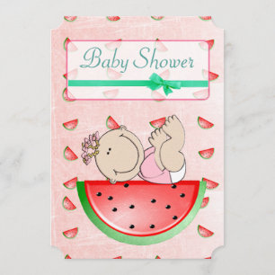 Baby shower de pastèque ses invitations d'une