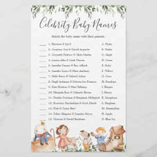 Baby shower de pépinière Célébrité Noms des bébés