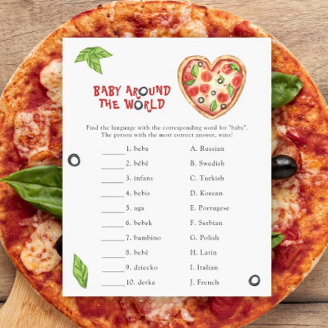 Baby shower de pizza - bébé dans le monde jeu (Créateur téléchargé)