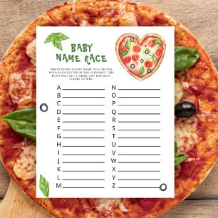 Baby shower de pizza - jeu de course de nom de béb
