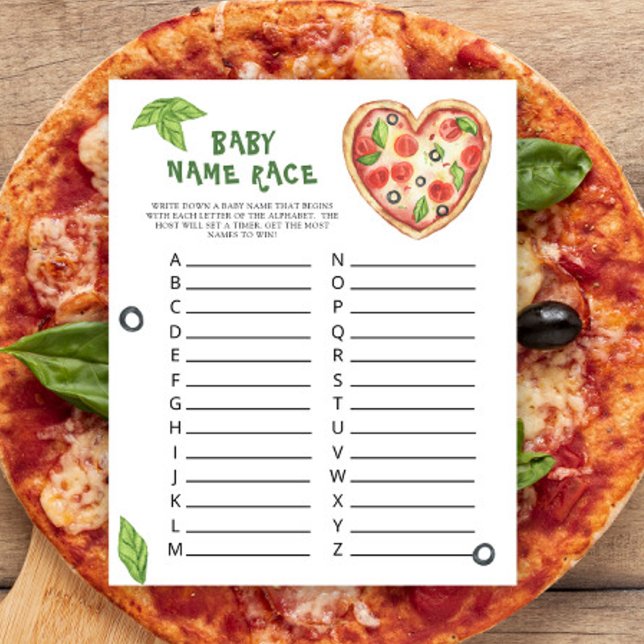 Baby shower de pizza - jeu de course de nom de béb (Créateur téléchargé)
