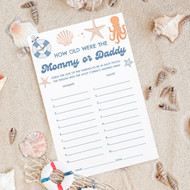 Baby shower De Plage Devine Le Jeu De L'Âge (Créateur téléchargé)