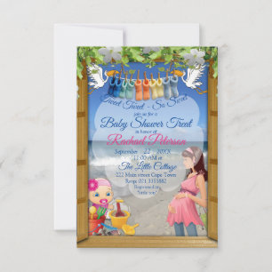 Baby shower de plage Invitation de traitement
