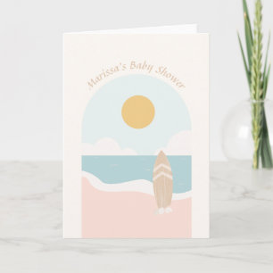 Baby shower de plage Surfboard Carte de voeux plié