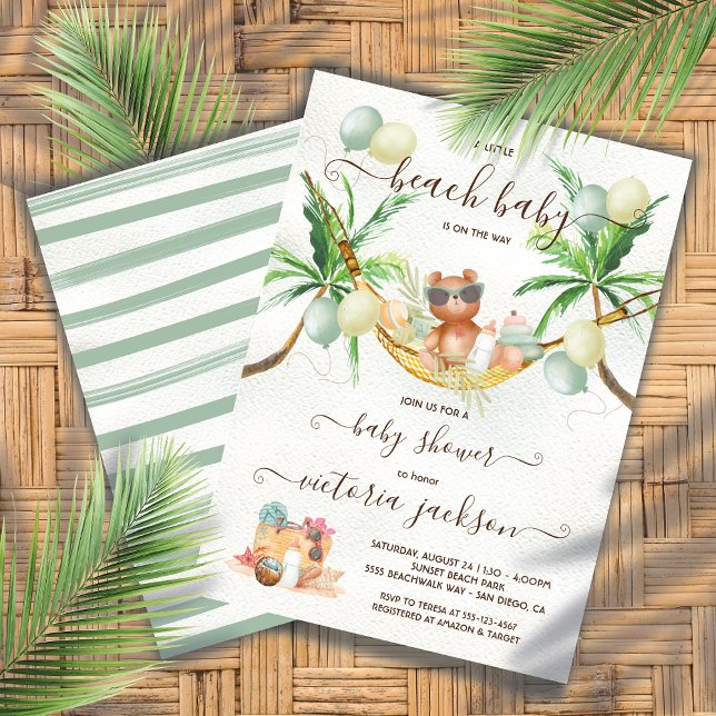 Baby shower de plage Tropical Hammock Invitation (Créateur téléchargé)