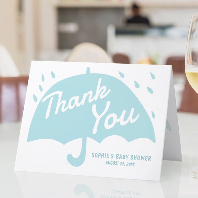 Baby shower de pluie parapluie moderne Merci garço (Créateur téléchargé)