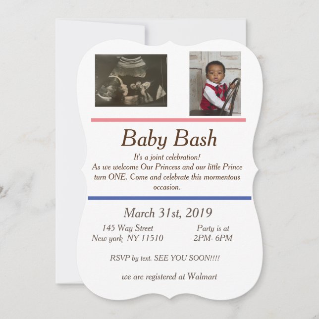 baby shower de point et invitation d'anniversaire (Devant)