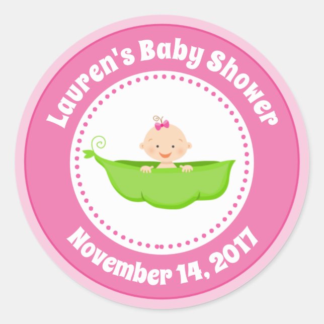 Baby shower de pois doux Favoriser Balise Sticker  (Devant)