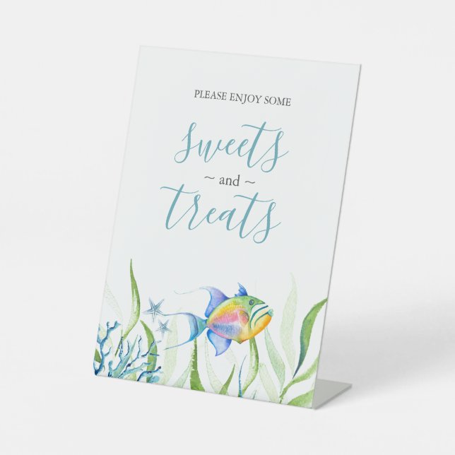 Baby shower de poisson tropical - Panneau de table (Recto)