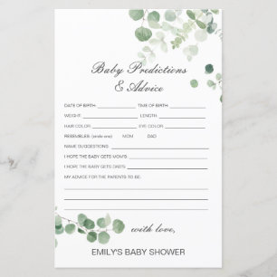 Baby shower de prédiction et de conseils pour bébé